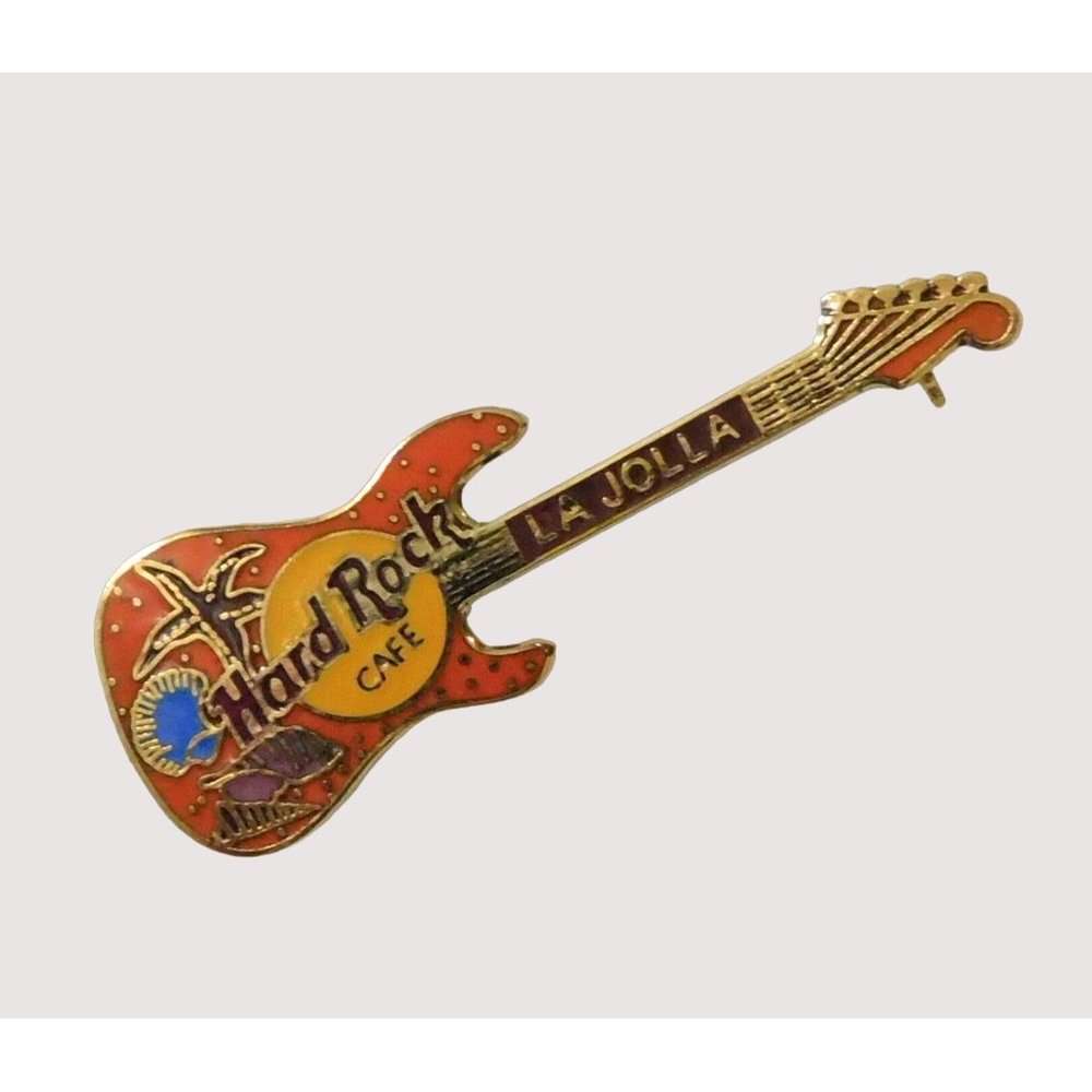 Hard Rock Cafe La Jolla Guitar Collectible Pin California Seashells 2.25 Inch